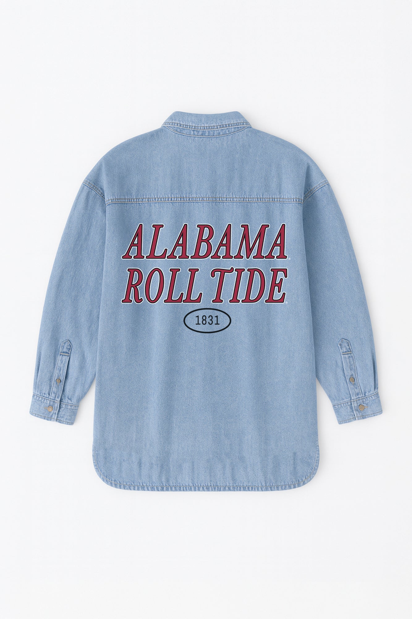 ALABAMA CRIMSON TIDE OVERSIZED DENIM JACKET