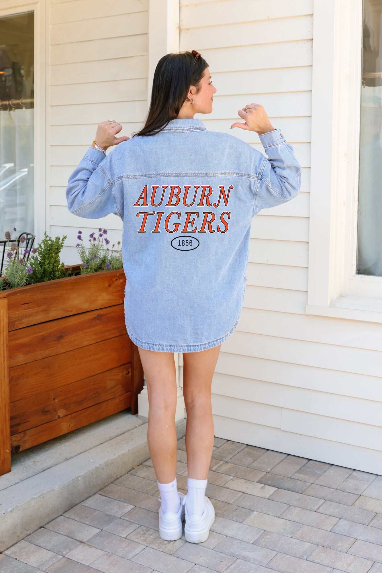 AUBURN TIGERS OVERSIZED DENIM JACKET