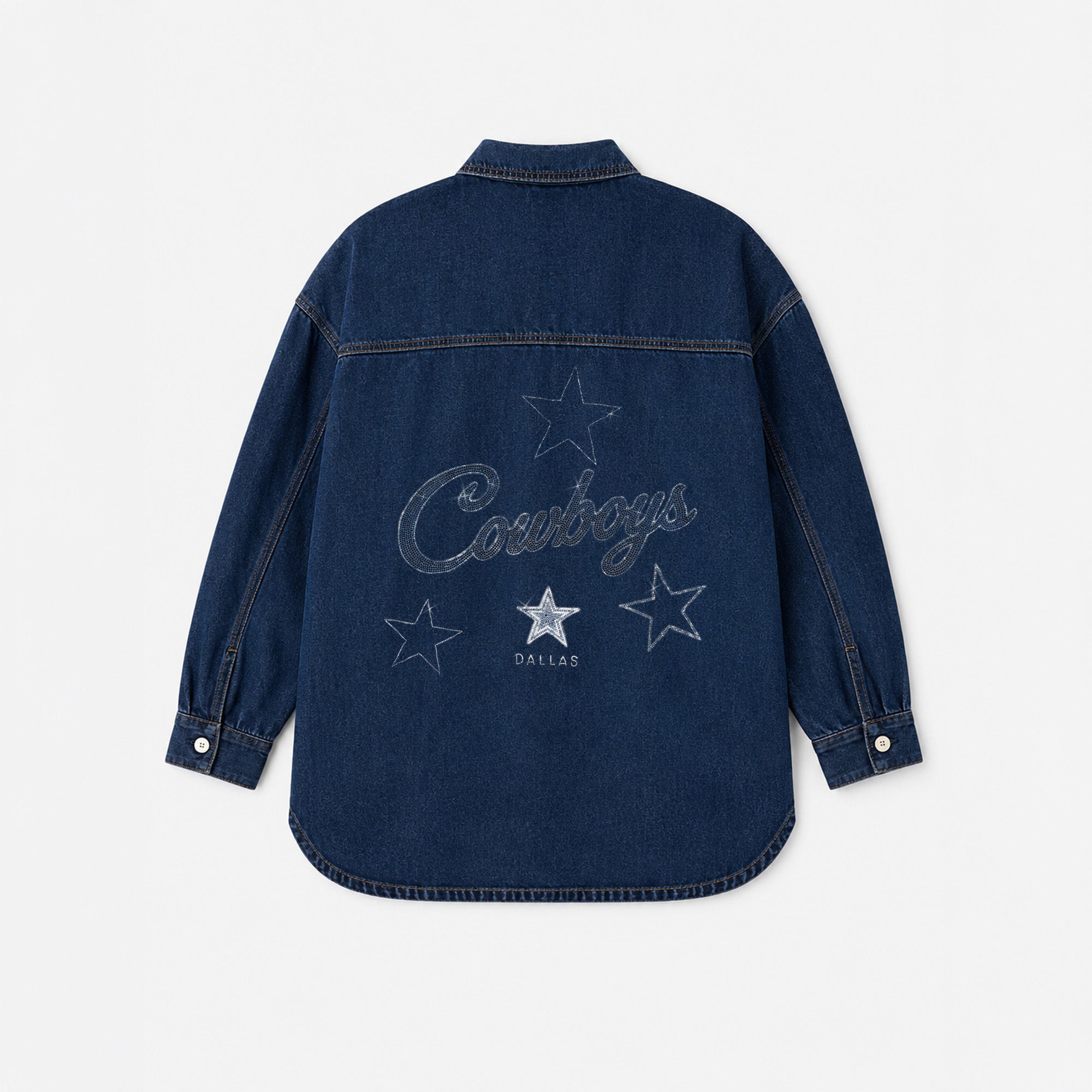 DALLAS COWBOYS SHINE TIME OVERSIZED DENIM JACKET