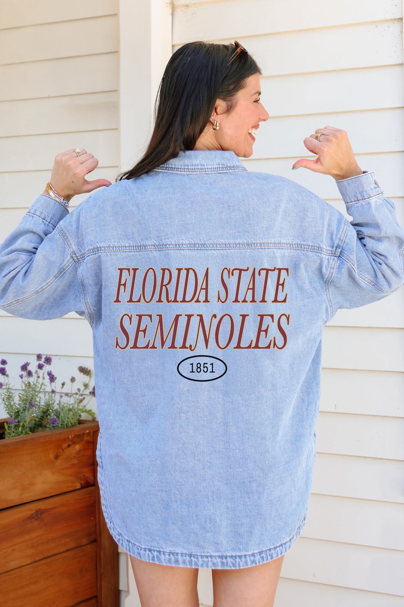FLORIDA STATE SEMINOLES OVERSIZED DENIM JACKET