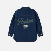 GREEN BAY PACKERS SHINE TIME OVERSIZED DENIM JACKET