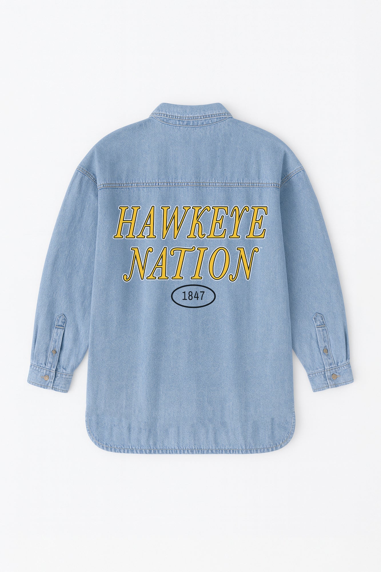 IOWA HAWKEYES OVERSIZED DENIM JACKET