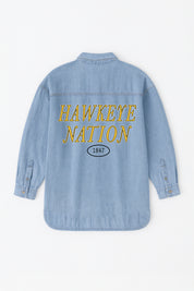 IOWA HAWKEYES OVERSIZED DENIM JACKET