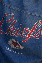 KANSAS CITY CHIEFS SHINE TIME OVERSIZED DENIM JACKET
