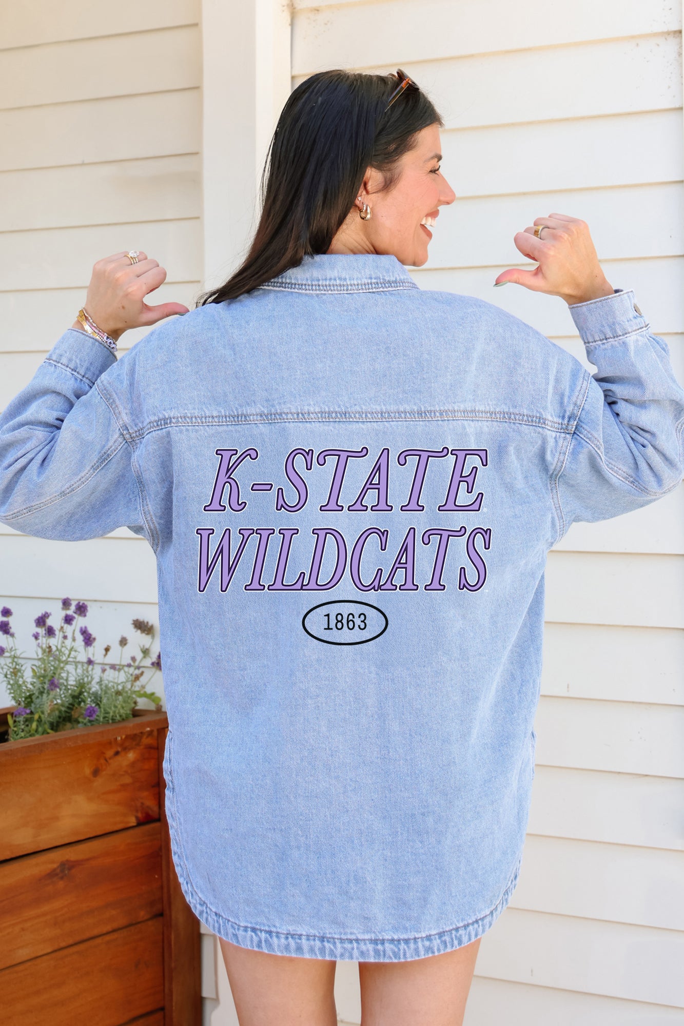 KANSAS STATE WILDCATS OVERSIZED DENIM JACKET