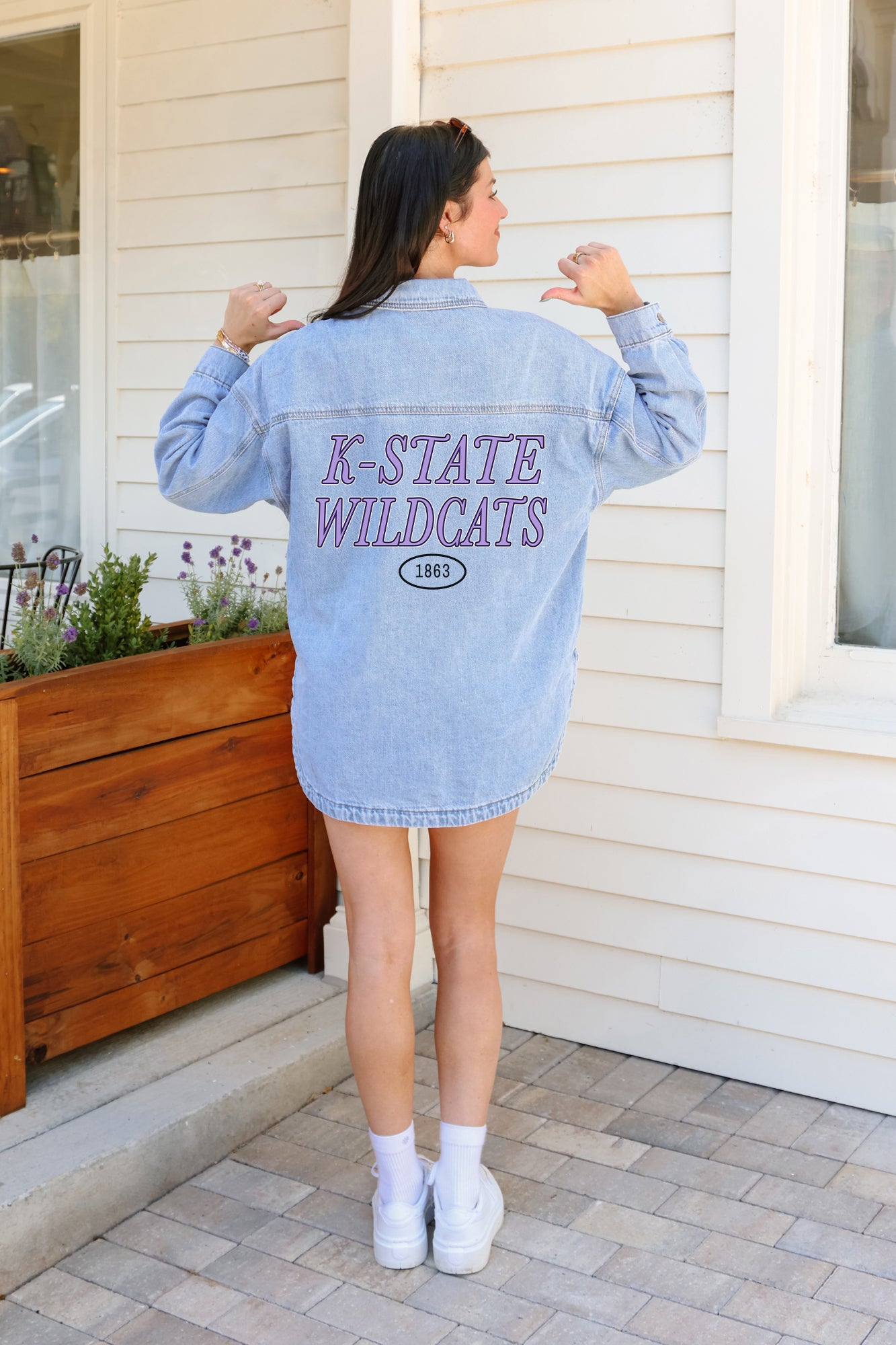KANSAS STATE WILDCATS OVERSIZED DENIM JACKET