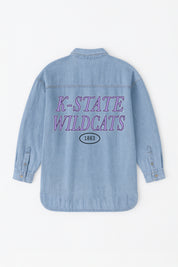 KANSAS STATE WILDCATS OVERSIZED DENIM JACKET