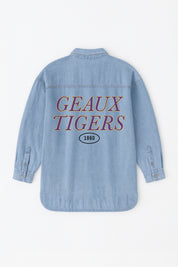 LSU TIGERS OVERSIZED DENIM JACKET