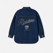 LAS VEGAS RAIDERS SHINE TIME OVERSIZED DENIM JACKET