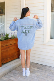 MICHIGAN STATE SPARTANS OVERSIZED DENIM JACKET