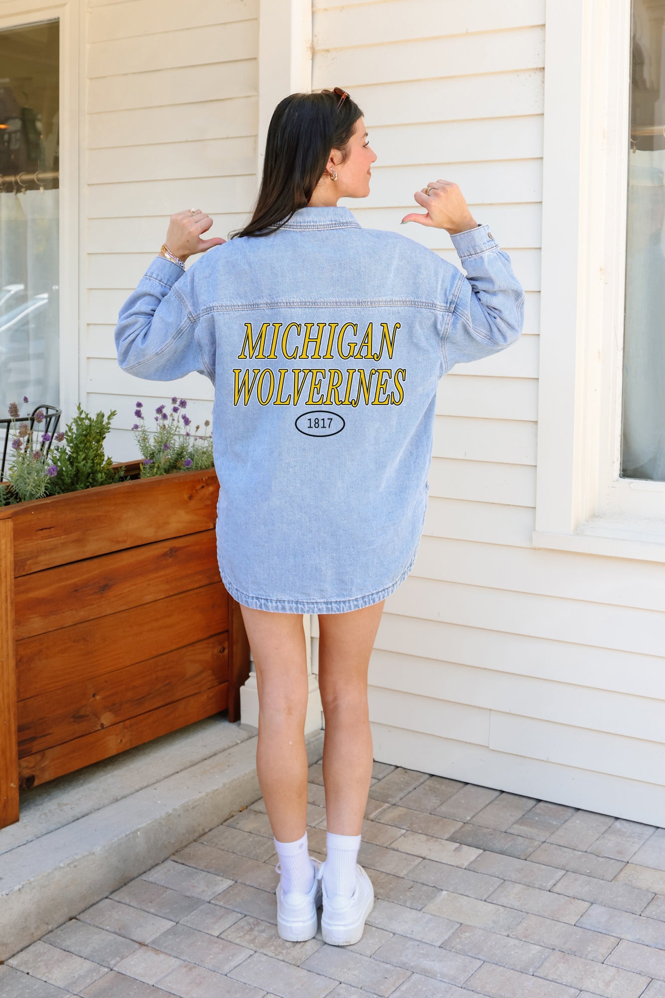 MICHIGAN WOLVERINES OVERSIZED DENIM JACKET
