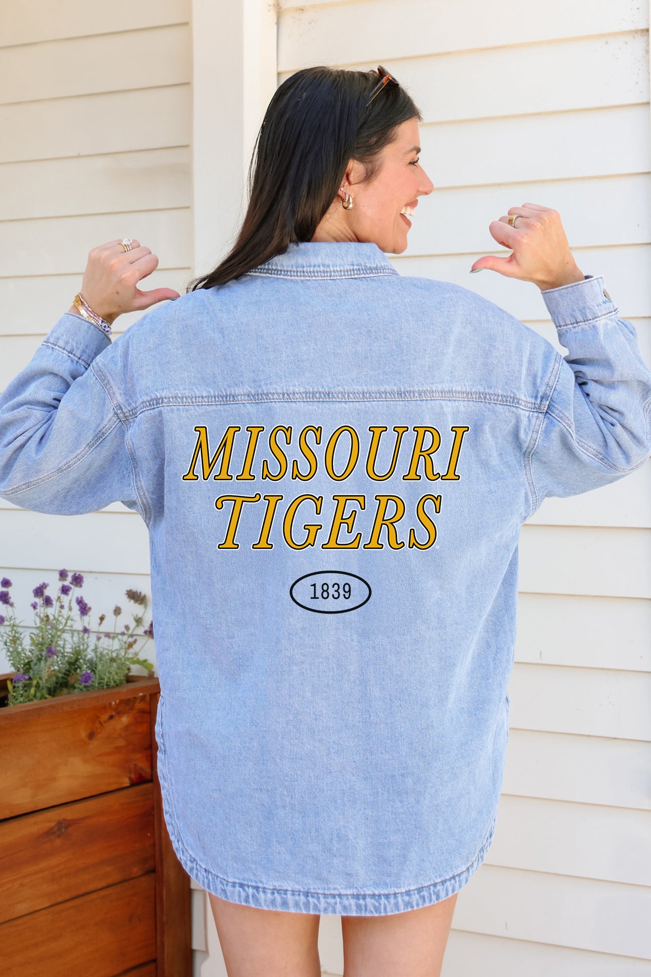 MISSOURI TIGERS OVERSIZED DENIM JACKET