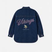 MINNESOTA VIKINGS SHINE TIME OVERSIZED DENIM JACKET