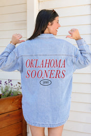 OKLAHOMA SOONERS OVERSIZED DENIM JACKET