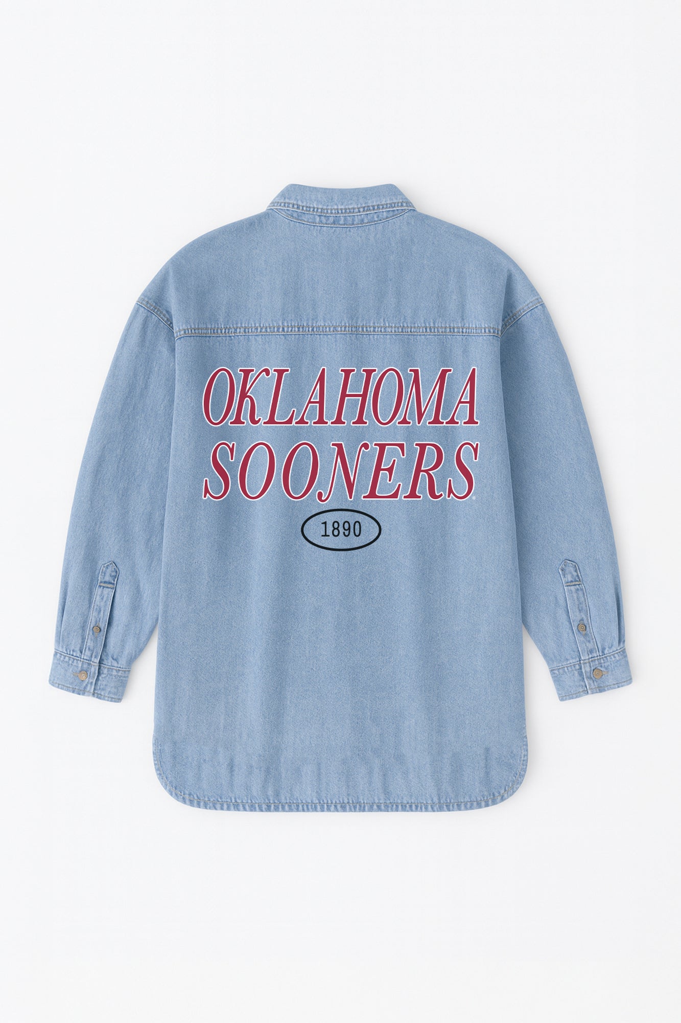 OKLAHOMA SOONERS OVERSIZED DENIM JACKET