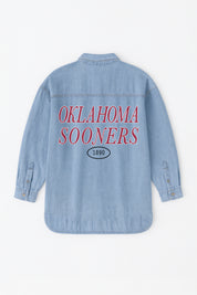 OKLAHOMA SOONERS OVERSIZED DENIM JACKET