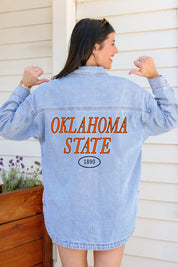 OKLAHOMA STATE COWBOYS OVERSIZED DENIM JACKET