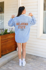OKLAHOMA STATE COWBOYS OVERSIZED DENIM JACKET