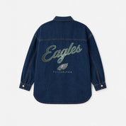 PHILADELPHIA EAGLES SHINE TIME OVERSIZED DENIM JACKET