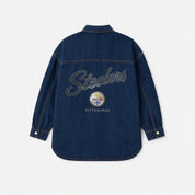 PITTSBURGH STEELERS SHINE TIME OVERSIZED DENIM JACKET