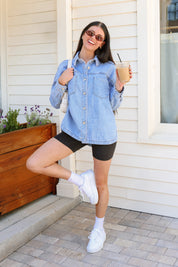 PENN STATE NITTANY LIONS OVERSIZED DENIM JACKET