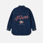 SAN FRANCISCO 49ERS SHINE TIME OVERSIZED DENIM JACKET