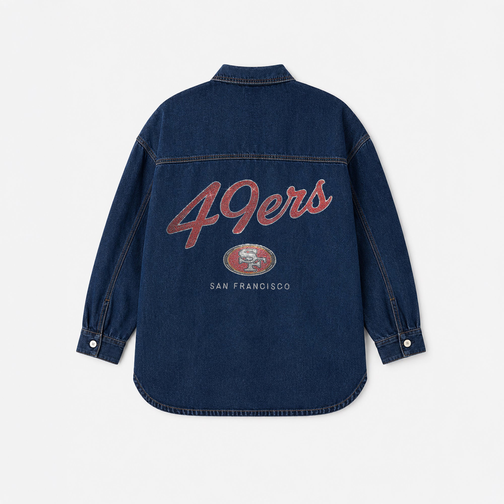 SAN FRANCISCO 49ERS SHINE TIME OVERSIZED DENIM JACKET