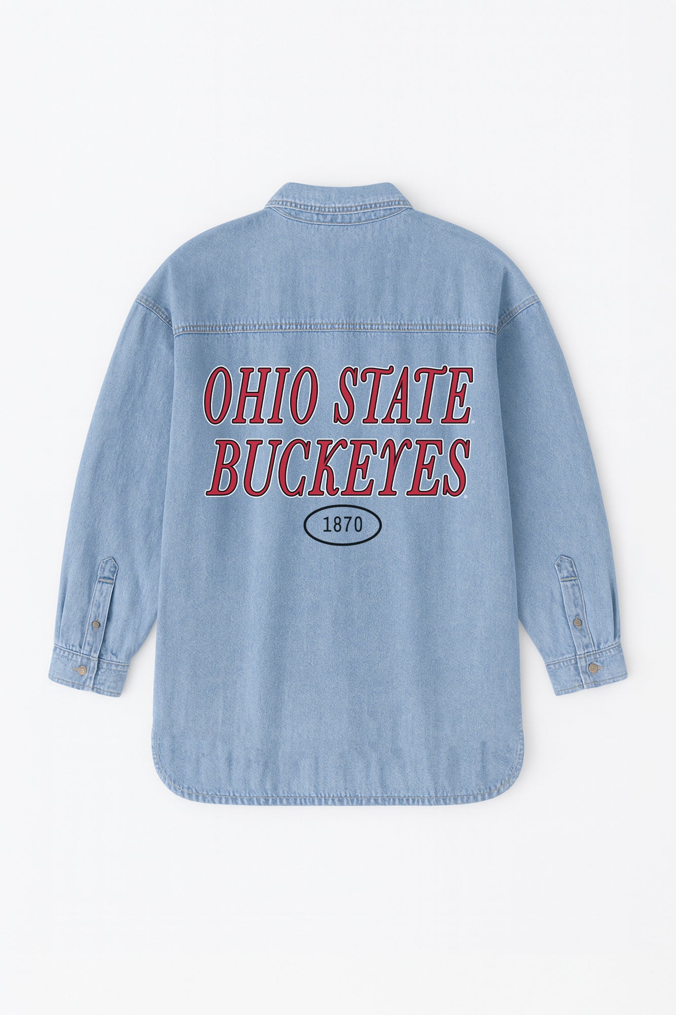 OHIO STATE BUCKEYES OVERSIZED DENIM JACKET