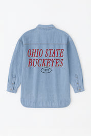 OHIO STATE BUCKEYES OVERSIZED DENIM JACKET