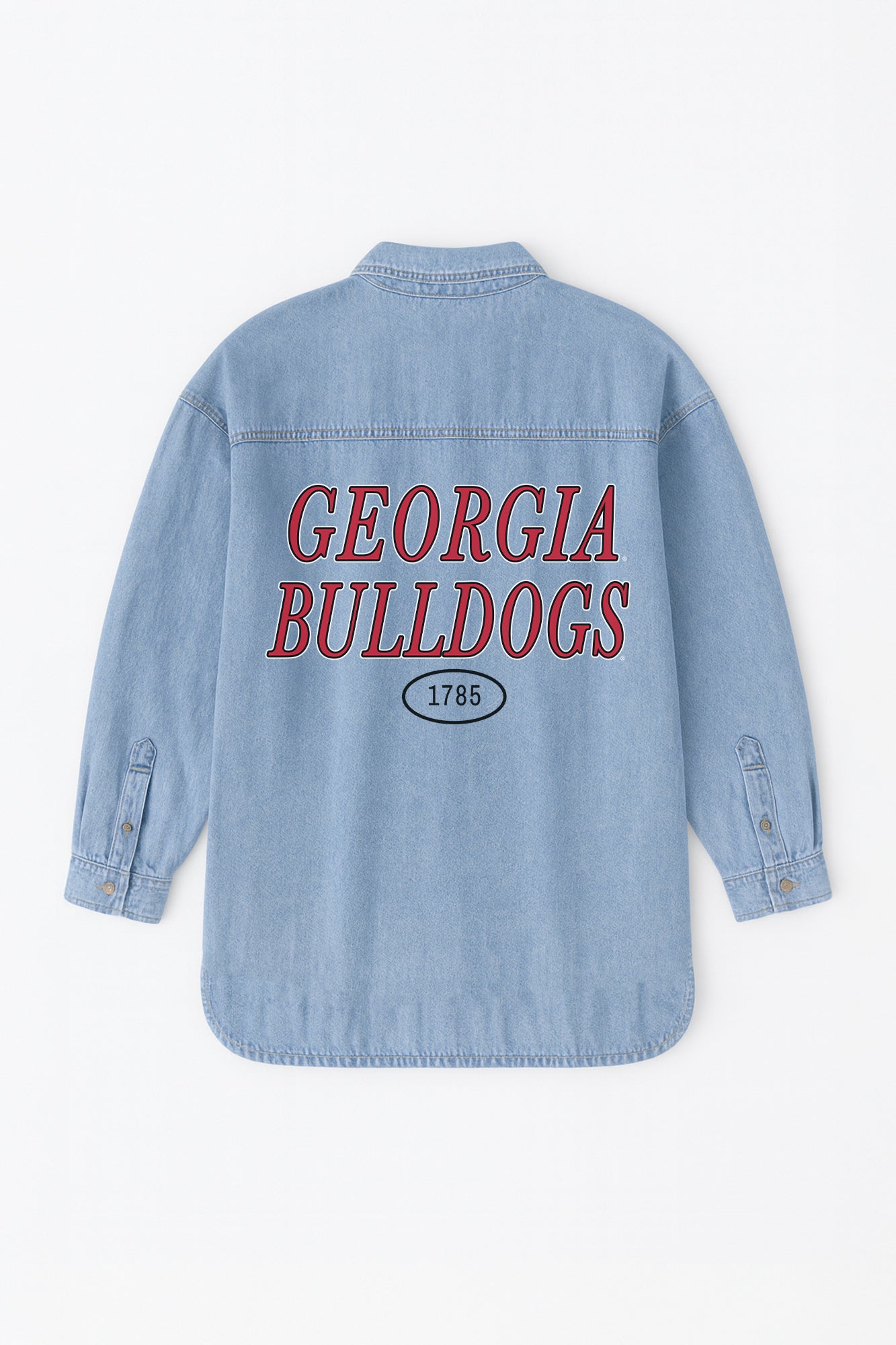 GEORGIA BULLDOGS OVERSIZED DENIM JACKET