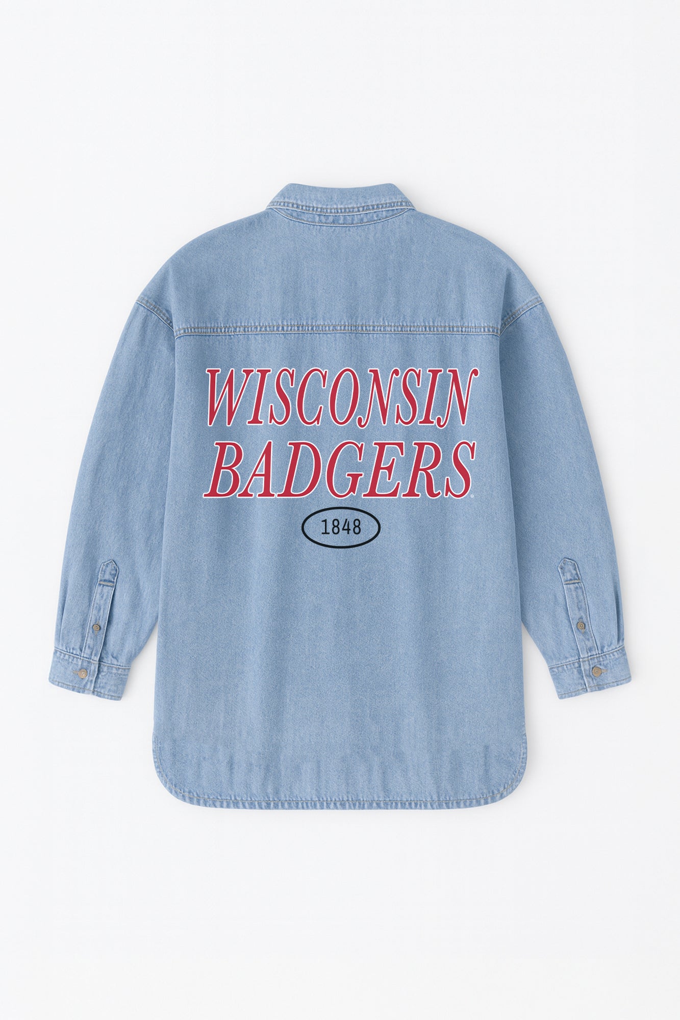 WISCONSIN BADGERS OVERSIZED DENIM JACKET