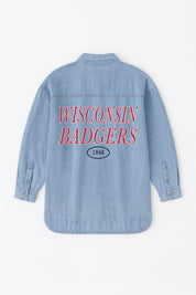 WISCONSIN BADGERS OVERSIZED DENIM JACKET