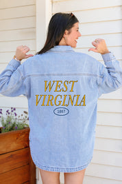 WEST VIRGINIA MOUNTAINEERS OVERSIZED DENIM JACKET