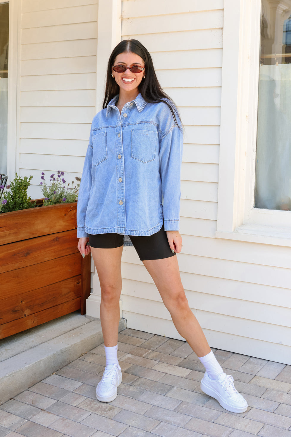 Women's West Virginia Mountaineers Oversized Denim Jacket