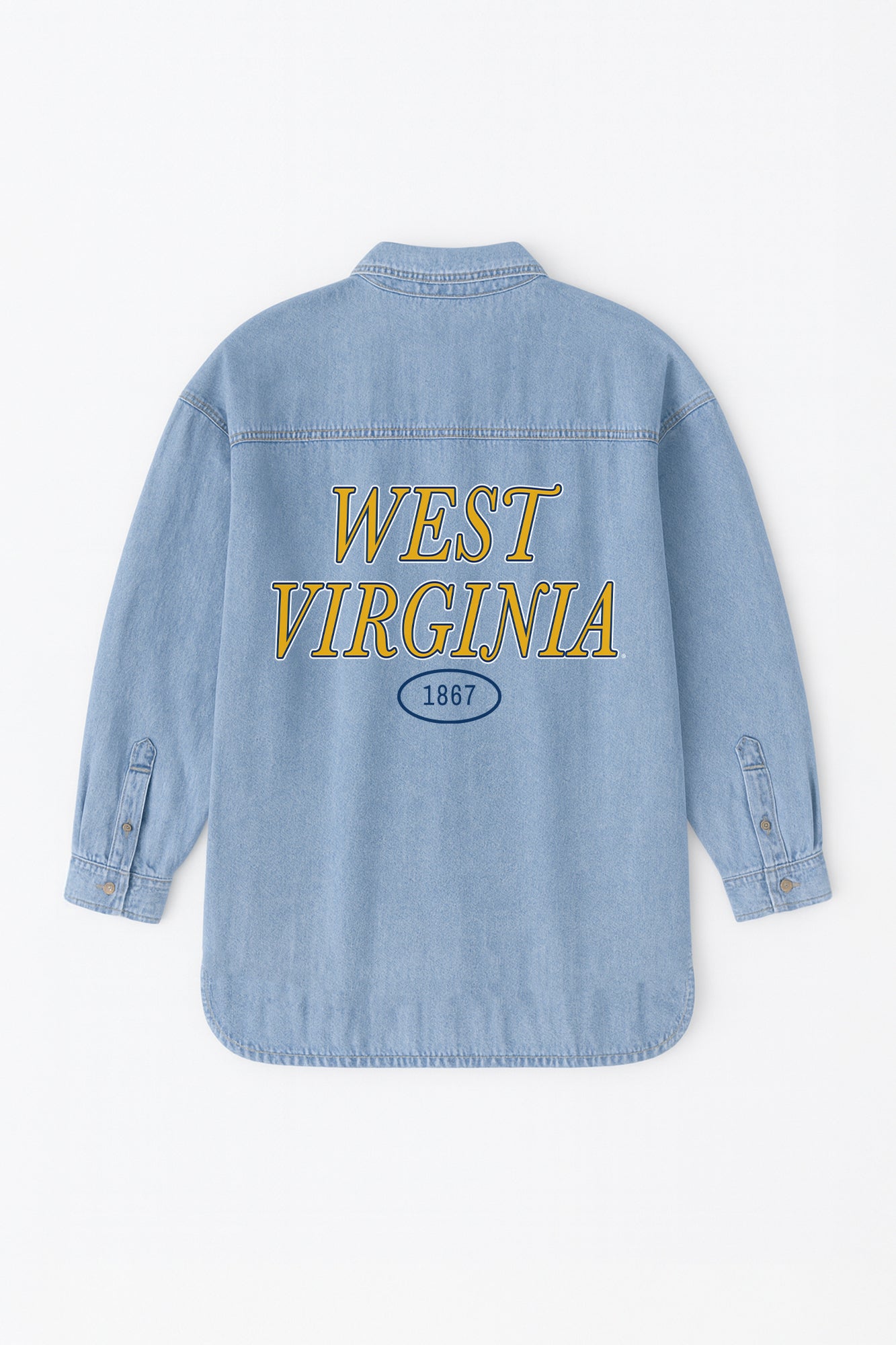 WEST VIRGINIA MOUNTAINEERS OVERSIZED DENIM JACKET