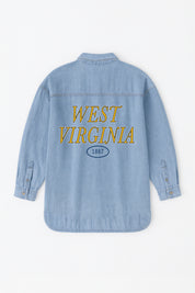 WEST VIRGINIA MOUNTAINEERS OVERSIZED DENIM JACKET