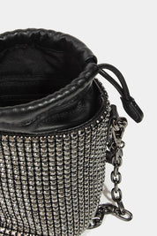 STADIUM STYLE PAVE RHINESTONE BUCKET BAG
