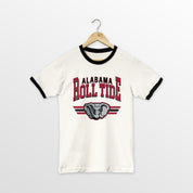 ALABAMA CRIMSON TIDE SWIFT STRIKE VINTAGE RINGER TEE