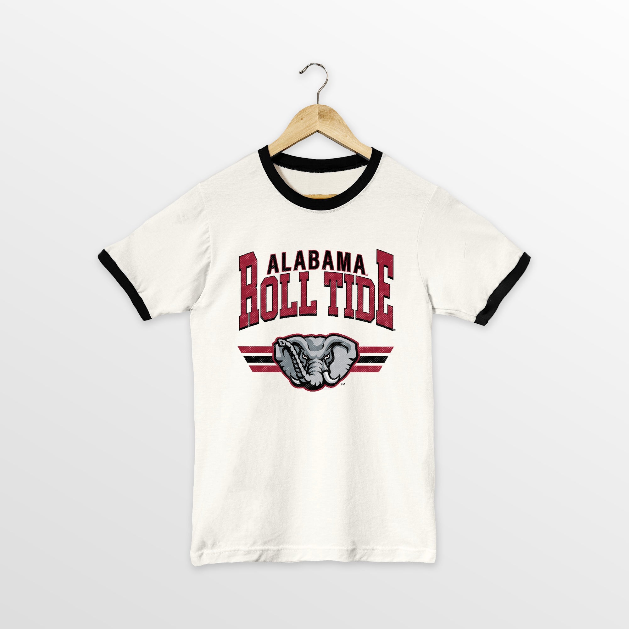 ALABAMA CRIMSON TIDE SWIFT STRIKE VINTAGE RINGER TEE