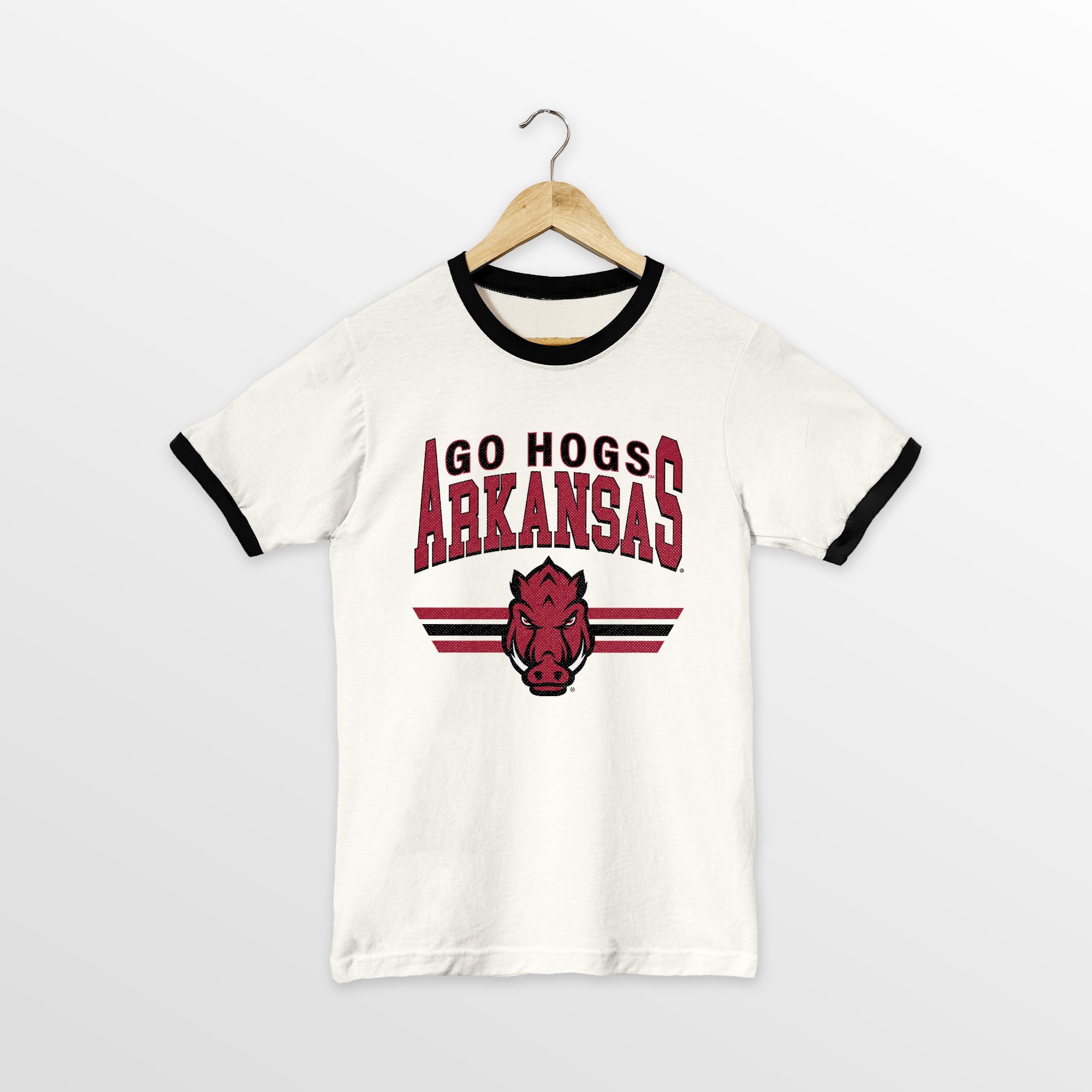 ARKANSAS RAZORBACKS SWIFT STRIKE VINTAGE RINGER TEE