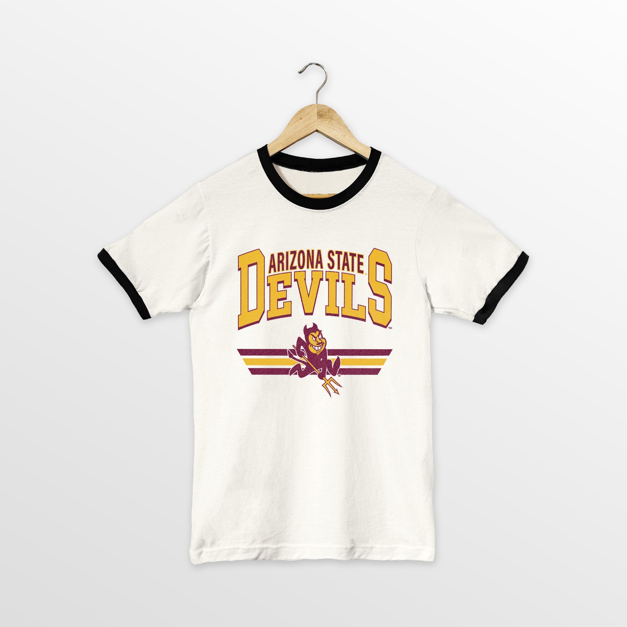 ARIZONA STATE SUN DEVILS SWIFT STRIKE VINTAGE RINGER TEE