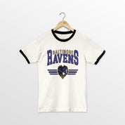 BALTIMORE RAVENS SWIFT STRIKE VINTAGE RINGER TEE