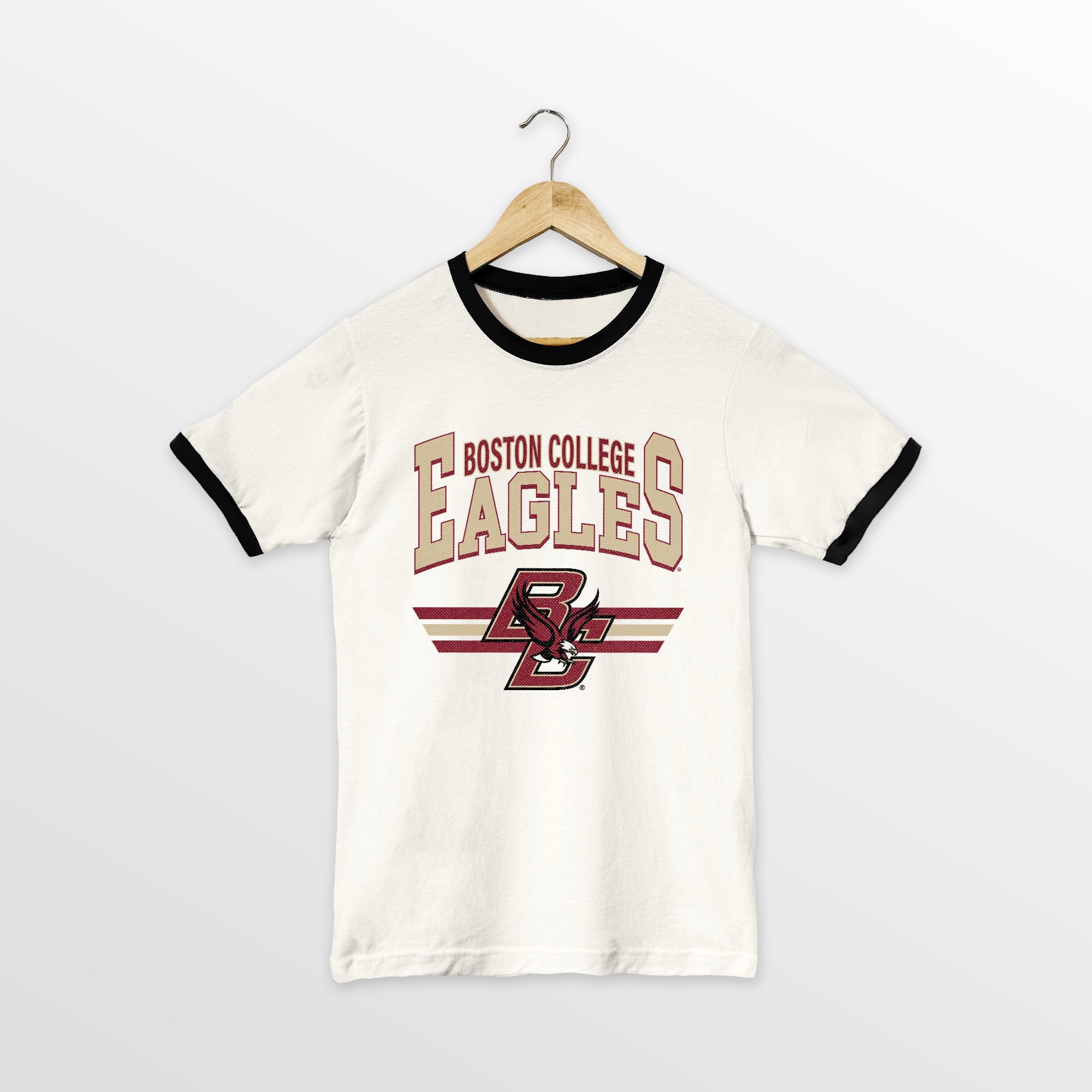 BOSTON COLLEGE EAGLES SWIFT STRIKE VINTAGE RINGER TEE