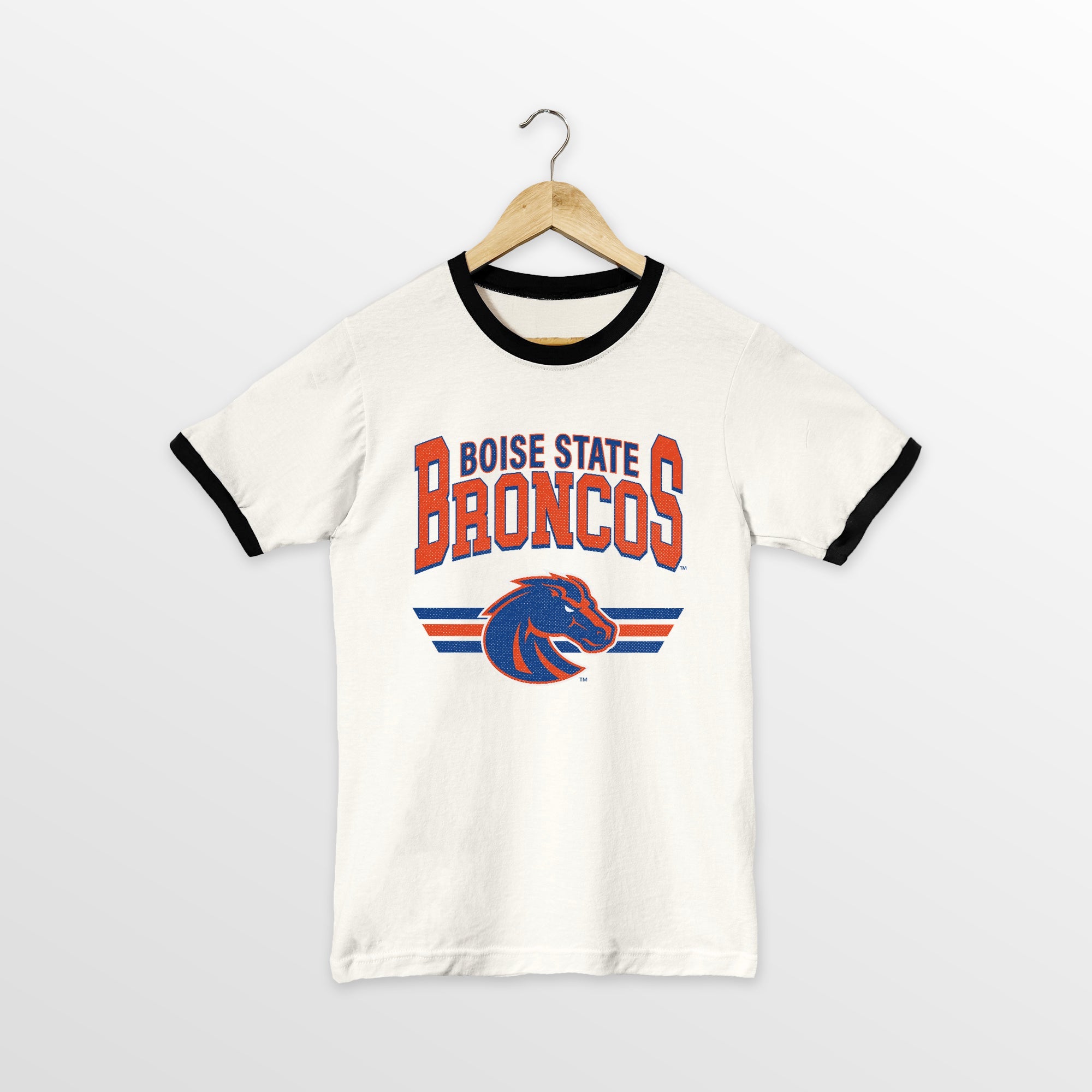 BOISE STATE BRONCOS SWIFT STRIKE VINTAGE RINGER TEE