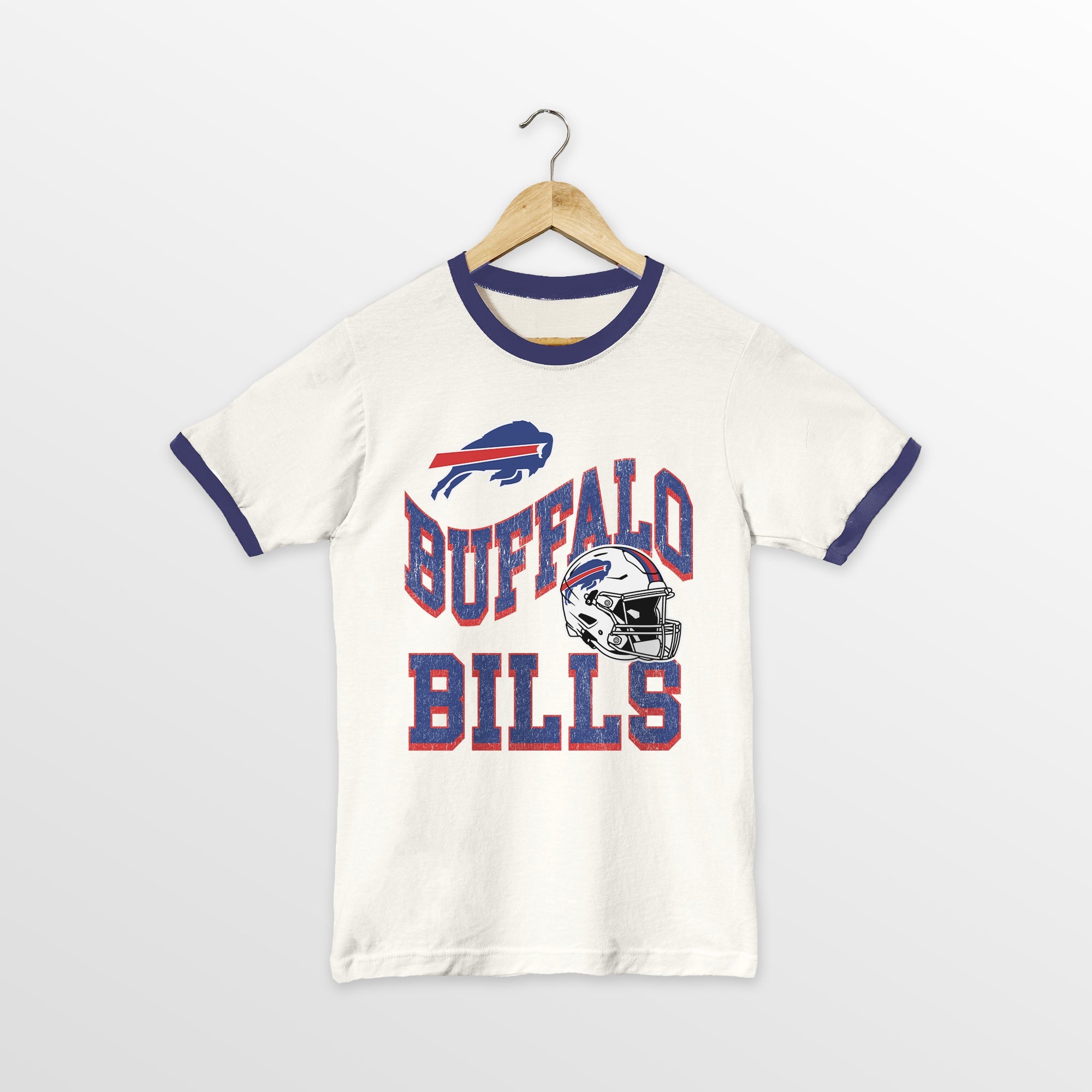 BUFFALO BILLS HARD EARNED VINTAGE RINGER TEE