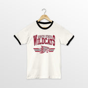 CHICO STATE WILDCATS SWIFT STRIKE VINTAGE RINGER TEE