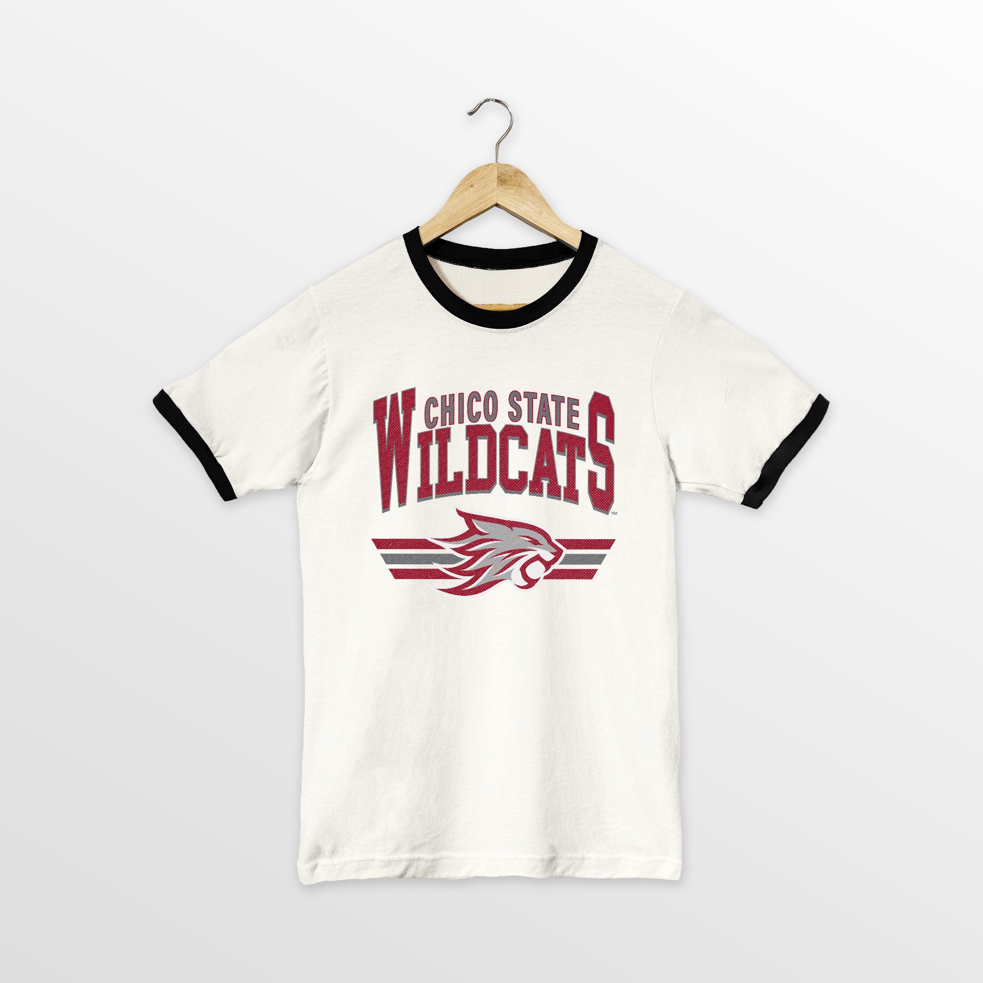 CHICO STATE WILDCATS SWIFT STRIKE VINTAGE RINGER TEE