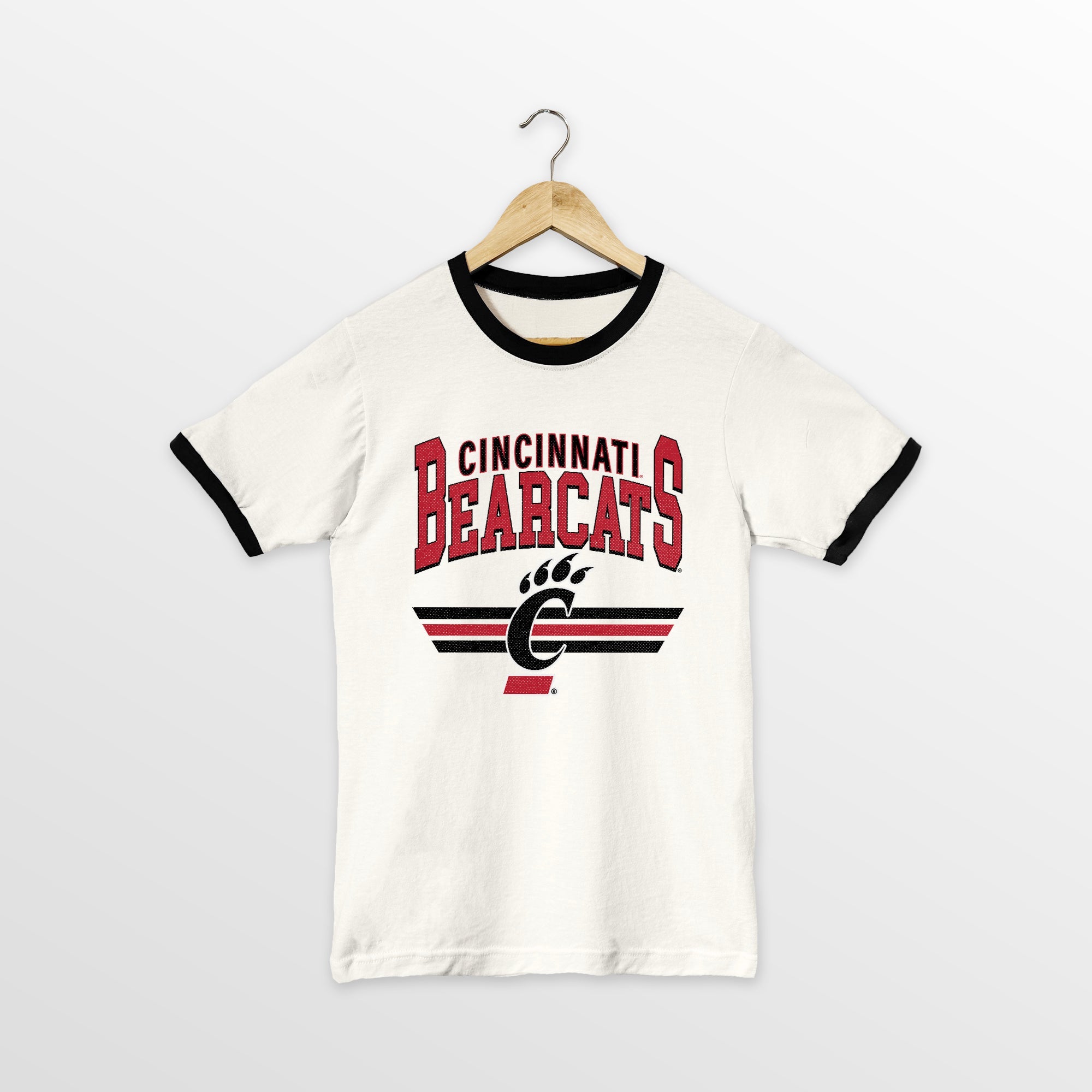 CINCINNATI BEARCATS SWIFT STRIKE VINTAGE RINGER TEE