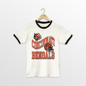 CINCINNATI BENGALS HARD EARNED VINTAGE RINGER TEE