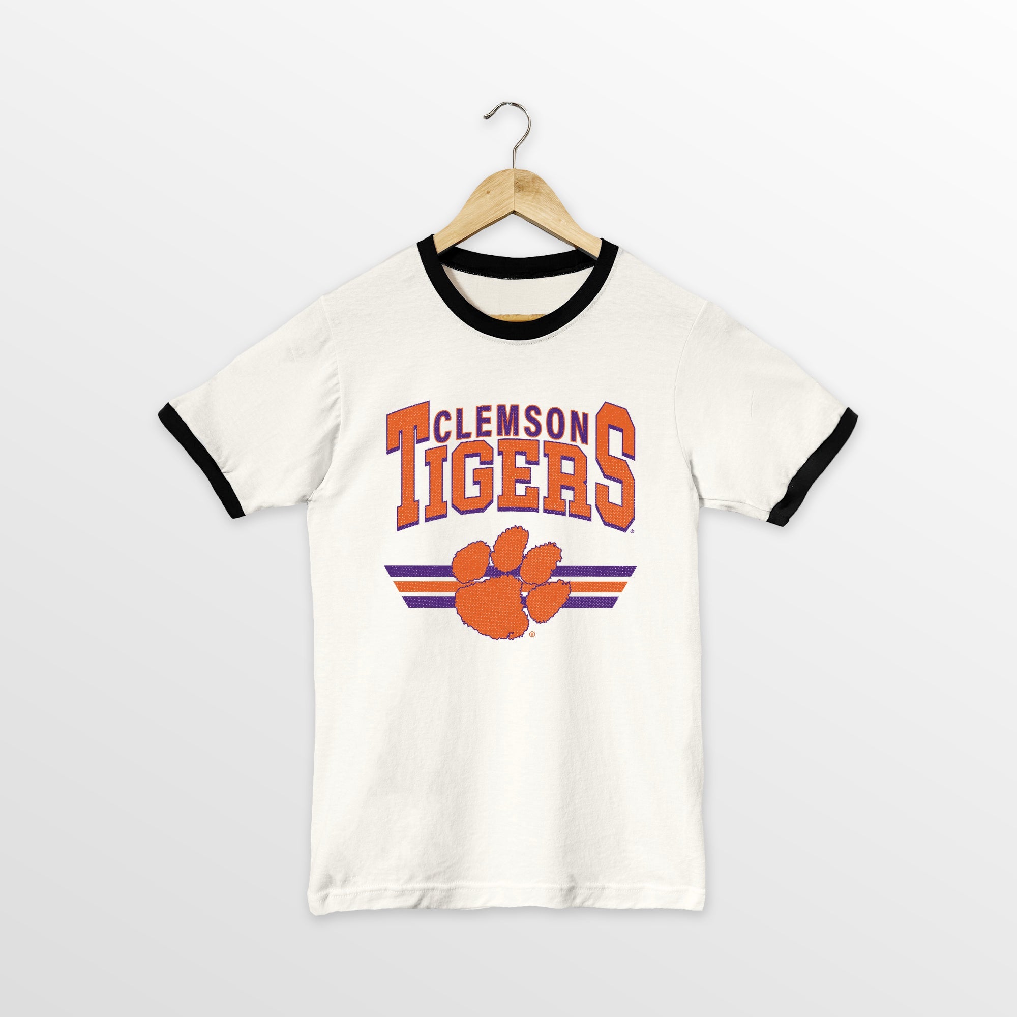 CLEMSON TIGERS SWIFT STRIKE VINTAGE RINGER TEE